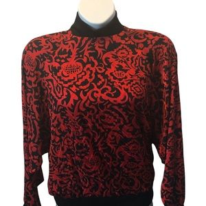 RED/BLACK LONG SLEEVE TOP